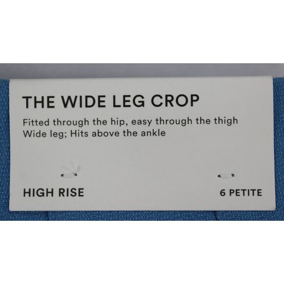 NWT Ann Taylor Petite 6P Wide Leg Crop Pants High Rise Blue Dress Trousers - Picture 7 of 12